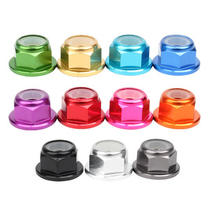 Écrou de blocage hexagonal à bride DIN 6923 M3-M64 en aluminium 6061 anodisé couleur pour ANBOR léger - Product Image 3