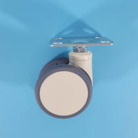 Roue médicale double de 75 mm (3 pouces) pour lit d'hôpital, en TPR, avec frein de blocage total