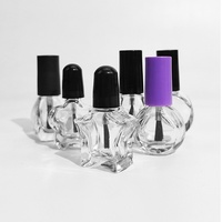 Flacons carrés transparents en verre pour vernis à ongles, imprimés en sérigraphie, contenants de distribution pour vernis gel vides - 5ml/10ml/15ml