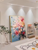 Décoration de salon personnalisée Art mural Moderne Simple Floral Peinture à l'huile personnalisée Peinture faite à la main