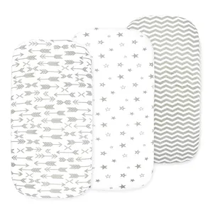 Conjunto de folhas de berço personalizado, conjunto de lençol de berço com almofada para troca de cobertura para bebês fornecedores
