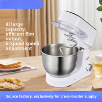 Batidora Eléctrica KitchenAid con Velocidad Variable, Apta para Lavavajillas, Ganchos para Amasar, Batidores Planos, Acero Inoxidable, Blanca, Amasadora de Pan, 4L