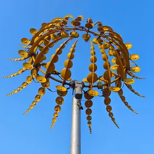 Abstract Steel Rotating Kinetic Wind Sculpture Kinetic Sculpture With Led Music Kinetic Lights Sculpture