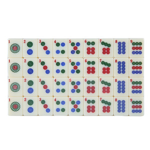 Jeu de Mahjong en mélamine cantonaise 34 mm avec chiffres arabes et marquages anglais pour usage domestique - Product Image 3
