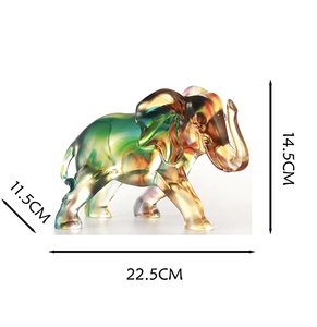 คริสตัลอื่นๆสำหรับตกแต่งบ้านรูปปั้นช้างทำจากแก้วศิลปะพื้นบ้านสไตล์ยุโรปหรูหราของขวัญสำหรับธุรกิจฮวงจุ้ย - Product Image 4