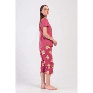 ชุดนอนผู้หญิงคอกลมแขนสั้นทรงวงรีคาปรี - Product Image 2