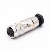 Conector M16 IP67 de 5 Pines Hembra, Conector Impermeable con Carcasa Metálica
