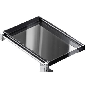 Guanlan Acrylic <b>Tea</b> <b>Tray</b> Rectangular Black With Aluminum Base Elegant For Home Use - Product Image 5
