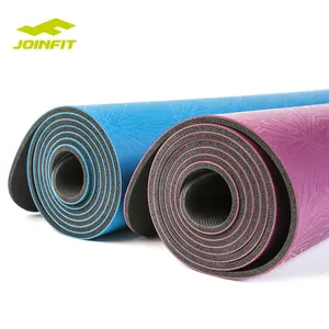 Grosir matras yoga karet pu suede anti slip cetakan khusus yoga ramah lingkungan