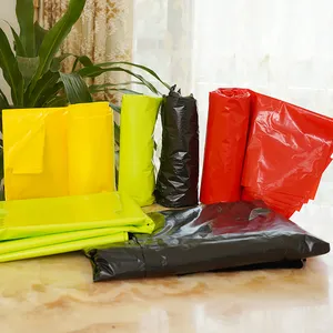 Sıcak kırmızı sarı siyah plastik ağır 13 33 40 50 65 95 galon endüstriyel ağır plastik çöp torbaları