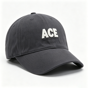 Gorra de Béisbol Unisex de Lona Lavada Gris Oscuro con Bordado 3D de la Letra ACE, Estilo Casual para Uso Diario y al Aire Libre - Product Image 4
