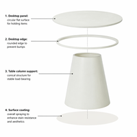Table à manger ronde en micro-ciment blanc moderne, écologique, style nordique, 600 mm, pour salon, hôtel