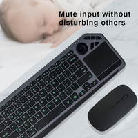 Keyboard Nirkabel dengan Touchpad OEM Bluetooth 5.0 Keyboard Mini Isi Ulang untuk Smart TV Android TV Box HTPC Media Player