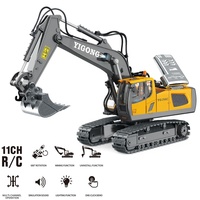 Excavadora/Bulldozer RC 1/20 2.4GHz 11CH a Gasolina, Camión de Construcción, Vehículos de Ingeniería, Control Remoto con Cargador