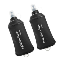 Bouteilles d'eau pliables en TPU sans BPA personnalisées de 150 ml, 250 ml, 500 ml avec trou pour mousqueton