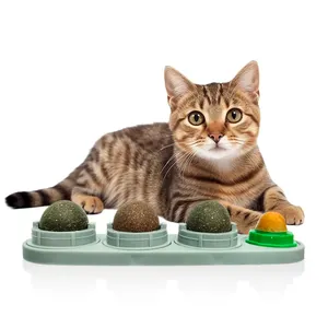 공장 도매 개박하 공 고양이 벽 실내 고양이 회전 안전 건강한 식용 핥기 공 개박하 치료 공 유기