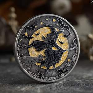 Casa <span class=keywords><strong>de</strong></span> bruja moneda conmemorativa Aleación <span class=keywords><strong>de</strong></span> Halloween artesanía coleccionable recuerdo regalo moneda Venta caliente - Product Image 6