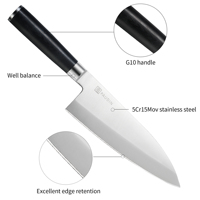 Couteau utilitaire professionnel à lame en acier inoxydable japonais de 5 pouces avec poignée G10 couteau de Chef de cuisine