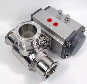Vanne à boisseau sphérique pneumatique filetée Hastelloy, vanne à trois voies filetée avec fonction stable DN25-DN900, ensemble de 3 vannes pneumatiques - Product Image 5
