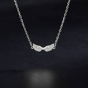 <span class=keywords><strong>Collana</strong></span> con Ciondolo Personalizzato a Forma di Ali in Acciaio Inossidabile, Stile Semplice, Charm Ali d'Angelo per Donna - Product Image 2