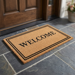 Tapis en fibre de coco avec support PVC, épaisseur moyenne, moderne, durable, antidérapant, lavable, écologique, couleur unie, fabriqué à la machine, pour l'intérieur et l'extérieur - Product Image 3