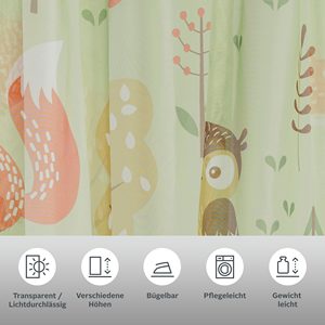 Gaze personnalisée Tulle Vorhang renard singe ours Polyester imprimé animaux de la forêt rideaux transparents pour enfants pour chambre de bébé pépinière - Product Image 2