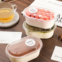 Boîtes à gâteau tiramisu transparentes très vendues avec couvercle, boîtes d'emballage jetables pour mousse