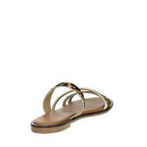 Sandalias Planas para Mujer Porronet, Color Marrón Dorado con Estampado de Leopardo, Zapatos de Verano con Tiras - Product Image 3