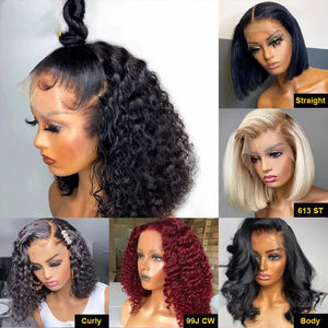 Perruques-naturel Cheveux Humain En <span class=keywords><strong>Gros</strong></span> 13x4 Peluca de ondas profundas Pelucas de cabello humano virgen con frente de encaje para mujeres negras Perruque Naturelle - Product Image 5