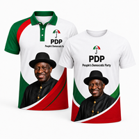 T-shirt de campagne politique PDP Nigéria 2027 avec logo personnalisé imprimé par sublimation pour les supporters de Goodluck Jonathan