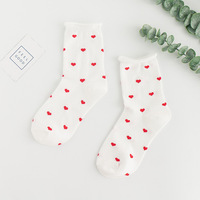 Chaussettes en coton décontractées mi-mollet avec ouverture en forme de cœur pour un port facile, absorbant la transpiration et respirantes.