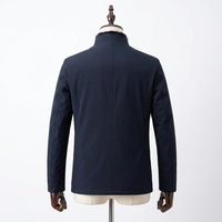 Parka Courte Homme Doublée Vison Bleu Marine Tissu Mémoire Col Vison Entier Vente en Gros