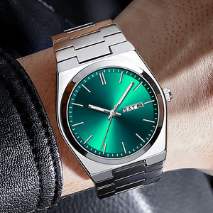 Reloj de Cuarzo de Lujo 303S en Oferta para Hombre, Reloj de Acero Inoxidable de Lujo a Prueba de Agua con Esfera de Cristal y Pantalla de Agujas - Product Image 1