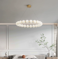 Lustre moderne en forme d'anneau, structure métallique, abat-jour en acrylique givré, luminaire suspendu circulaire pour salon, décoration intérieure