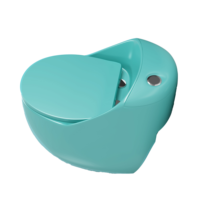 Siège de toilette allongé de couleur verte Conception d'escargots Monté au sol Vert Inodoros Sanitaires Salle de bain en céramique Cuvette de toilette