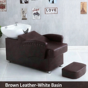 Professional Salon Shampoo Bed with Ceramic Basin & <b>Footrest</b> - Commercial Barber Shop Head Spa Massage Chair - Product Image 5