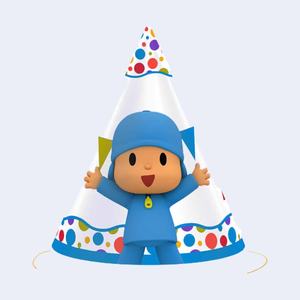 Gorros de Fiesta Pocoyo, 6 Piezas, 2 por Bolsa, Diseño de Puntos Coloridos, Decoraciones para Fiestas Infantiles de Cumpleaños - Product Image 1