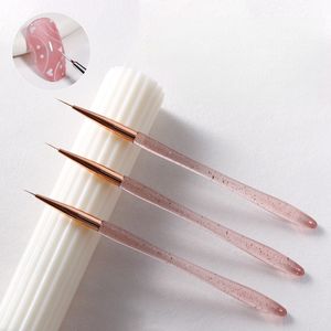 Juego <span class=keywords><strong>de</strong></span> Pinceles para Uñas con Mango Rosa Brillante para Pintura <span class=keywords><strong>de</strong></span> Uñas Precisa, para Dibujo <span class=keywords><strong>de</strong></span> Líneas Francesas, Salón <span class=keywords><strong>de</strong></span> Belleza, DIY - Product Image 1