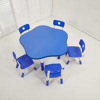 Table et chaises pour enfants en panneau ignifuge pour maternelle, mobilier de classe avec table à dentelle
