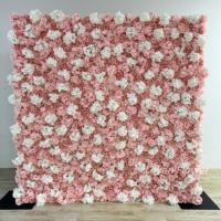 Rideau mural en tissu de haute qualité, motif rose rose, 8x8 pieds, enroulable, vente flash