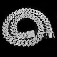 Chaîne en alliage RQ 20 mm, chaîne hip-hop glacée, collier, bijoux bling bling