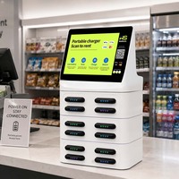 Banco de Energía Portátil con 12 Ranuras Integradas para Baterías de Litio-Polímero, Pantalla Táctil, 8000mAh, Salida de 60W, Apilable para Compartir Energía
