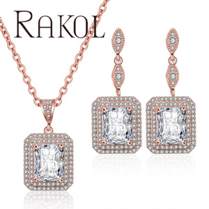 RAKOL SP3057 Conjunto de joyería de Boda nupcial colorida de Zirconia cúbica de moda de lujo - Product Image 5