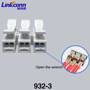 Conectores de Cable Linkconn 932-3, Bloque de Terminales a Presión con Resorte, Contactos de Cobre, Rectangulares Blancos, 15A 600V - Product Image 1