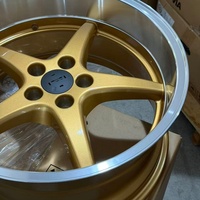 Jantes 18 pouces 5x108 style cinq branches Ocean avec lèvre polie, compatibles Volvo, finition rouge candy usinée, en stock