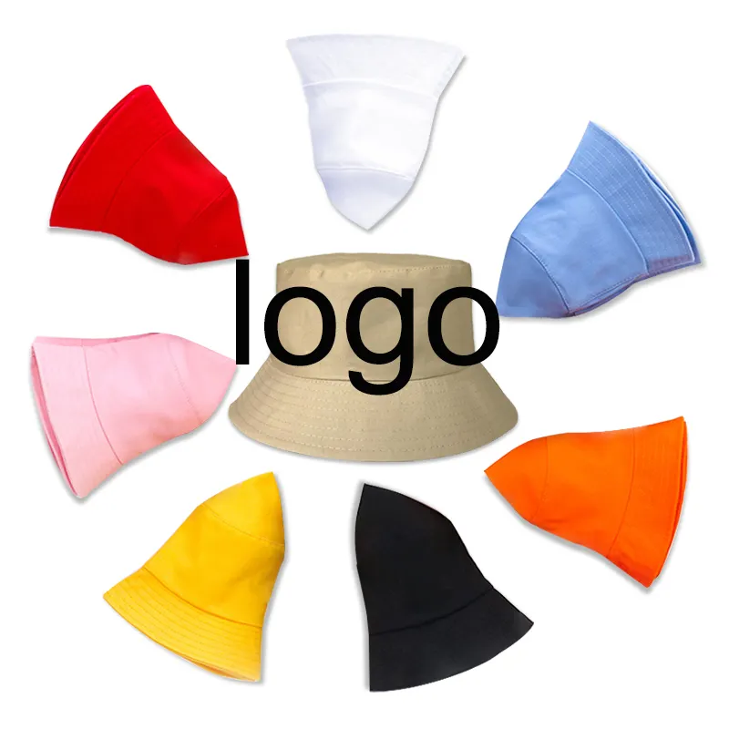 HT-0226 Mode Unisex gedruckt leere Kinder Eimer Hüte Bulk Custom Ihr Logo Frauen Trendy Designer Frauen Eimer Hut Custom