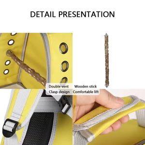 Toptan şeffaf kuş taşıyıcı sırt çantası nefes PC papağan çanta dahil olmak üzere küçük hayvanlar köpekler için evcil hayvan taşıyıcı fermuar - Product Image 4