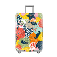 Housse de protection pour bagages, anti-poussière, résistante à l'usure, en polyester, avec fermeture éclair, S/M/L/XL, imprimée numériquement, pour valises de 32 pouces