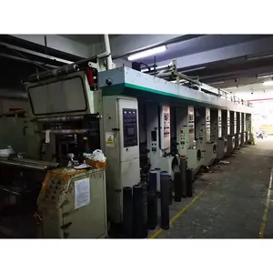 Old used 8 colors roto gravure printing machine on plastic bags