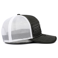 Casquettes de camionneur en maille pour hommes, prix réduit, qualité supérieure, design en silicone PVC, couleur assortie, trous perforés, cinq panneaux